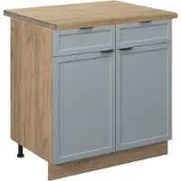 Vicco Fame-Line Keukenonderkast – 80 cm, WB Eik Licht blauw-grijs