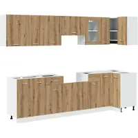 vidaXL 11-delige Keukenkastenset Lyon bewerkt hout artisanaal eiken