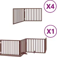 vidaXL Hondenhek inklapbaar 12 panelen 960 cm populierenhout bruin
