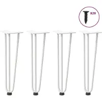 vidaXL Haarnadelpoten voor Salontafel 4 st 42 cm massief staal wit