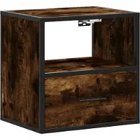 vidaXL Nachtkastje wandgemonteerd 40x31x39,5 cm gerookt eikenkleurig