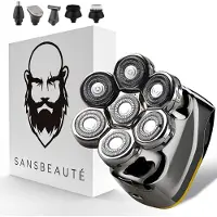 Sansbeauté 6-in-1 Scheerapparaat Mannen – Trimmer - SkullSharp V2 | 7 Head - Nat & Droog - Electric Face Head & Hair Shaver – Hoofd Kaal Scheren - Opzetstukken - Elektrisch