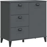 vidaXL Dressoir VIKEN 80x40x80 cm bewerkt hout antracietgrijs