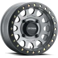 Method Wheels Method MR401 UTV Beadlock 15x7 / 5+2/38mm Offset / 5x4.5 / 72 CB Titanium - Matte Black Ring Wheel