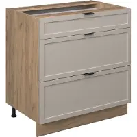 Vicco Fame-Line Keukenonderkast – 80 cm met 3 laden, zonder werkblad GrijsBeige