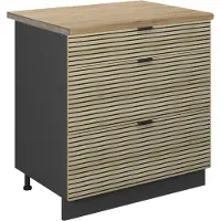 Vicco Fame-Line Keukenonderkast – 80 cm met 3 laden, WB Eik Eiken paneel