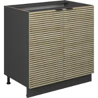 Vicco Keukenonderkast Fame-Line, Eiken paneel/Antraciet, 80 cm zonder werkblad