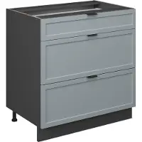 Vicco Fame-Line Keukenonderkast – 80 cm met 3 laden, WB Eik Licht blauw-grijs