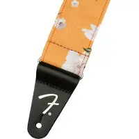 Fender 990638029 2 gitaarband, bloemen polyester keperstof, goudsbloem