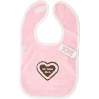 Vib - Slabbetje luxe velours - Ich liebe dich roze/ wit - Babykleertjes - Slabbetjes - zwangerschap aankondiging - baby aankondiging