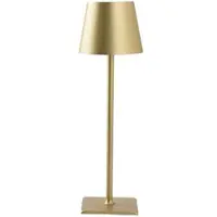 Fedec Draadloze Tafellamp - Dimbaar - ∅11 x 38 cm - IP44 Waterdicht - Goud