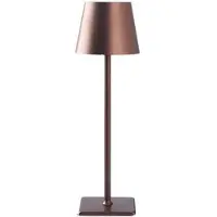 Fedec Draadloze Tafellamp - Dimbaar - ∅11 x 38 cm - IP44 Waterdicht - Brons