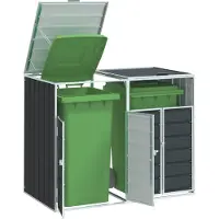 vidaXL Containerberging voor 2 containers 144x81x113cm staal antraciet