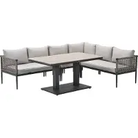 Garden Impressions Burela - Brugge lounge dining set 5-delig rechts - taupe