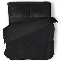 Eleganzzz Dekbedovertrek Jacquard Rabbit Fur - black 200x200/220cm
