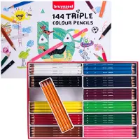 Bruynzeel triple kleurpotlodenset, 12x12 kleuren
