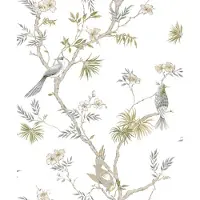 Overig Vliesbehang Secret Garden G78492 - Grijs - Wit - Groen - Beige - 10,00m X 53cm
