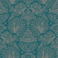 Dutch Wallcoverings Behang Escapade Pauw Groen/Goud A222-03