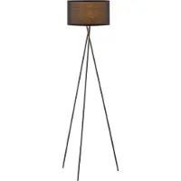 Home Sweet Home Moderne Vloerlamp - Zwarte Stoffen Lampenkap en Metalen Staande lamp - 53/53/138 cm - Inclusief LED E27 Lichtbron 9W 806Lm - voor Woonkamer en Slaapkamer - Met Voetschakelaar
