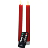 Anna's Collection LED Dinerkaars Rood Met Afstandsbediening D 2,5 H 23 Cm 2 Stuks