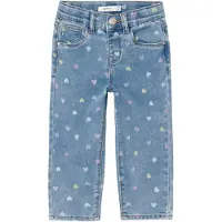 Name It Mini Jeans 'NMFBella' blauw denim / lichtblauw / citroen / lila