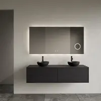 Gliss Design Onderkast joa black veneer 140 cm 2 laden incl.topplaat