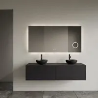 Gliss Design Onderkast joa black veneer 120 cm 2 laden incl.topplaat