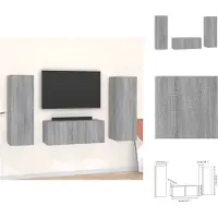 vidaXL Tv-kast - Tv-kasten - Tv-meubel - Hifi-meubel - 3-delige Tv-meubelset bewerkt hout grijs sonoma eikenkleurig
