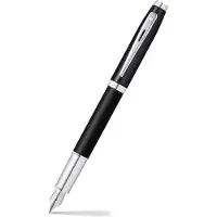 Sheaffer vulpen - 100 - mat zwart met chroom - penpunt F - inclusief convertor voor vulling - SF-E0931743