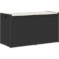 vidaXL Buitenbank met opbergruimte en kussen, zwart, 100 cm