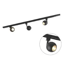 QAZQA Smart modern railsysteem zwart 1-fase incl. 3 Wifi GU10 - Iconic Gissi