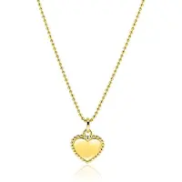 Zinzi gold plated zilveren hanger hart met parelrand voor gravure ZIH2652G (zonder collier)