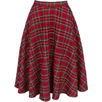 Hell Bunny - Rockabilly Midirok - Irvine Skirt - XS tot 4XL - voor Vrouwen - rood - Maat S