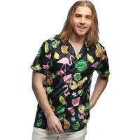 Boland - Shirt Swinging flamingo (L) - Volwassenen - Flamingo - Hawaii - Tropisch - Foute party