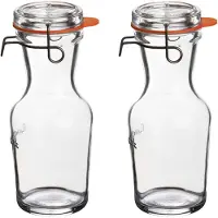 Bormioli Rocco 2x Glazen water karaffen van 500 ml - lock eat -