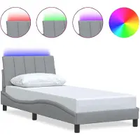 vidaXL Bedframe zonder matras "Hanko" 80x200 cm stof lichtgrijs