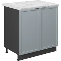 Vicco Fame-Line Wastafelkast – 80 cm, WB Marmer Licht blauw-grijs
