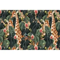 Karo-art Fotobehang Giraffen Tussen De Bladeren - Vliesbehang - 416 x 254 cm