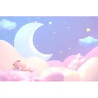 Karo-art 450cm X 300cm - Fotobehang - Pastelkleurige droom, Kinderkamer, premium print, inclusief behanglijm