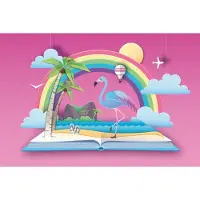 Karo-art Fotobehang Voor Kinderen - Geslaagde Zomervakantie - Vliesbehang - 416 x 254 cm