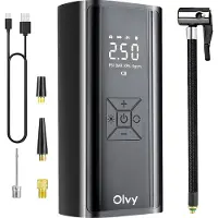 Olvy Compressor Bandenpomp - Draagbare Luchtcompressor - 7000 mAh - Elektrische Fietspomp - Fiets/Auto/Motor/Bal/Luchtbed
