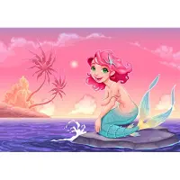 Karo-art Fotobehang Voor Kinderen - Grappige Sirene - Vliesbehang - 368 x 280 cm