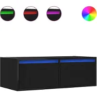 vidaXL Tv-meubel met LED-verlichting 75x35,5x25 cm zwart eikenkleurig