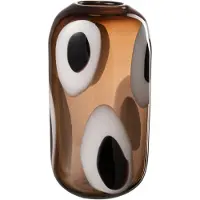 J-Line Vaas Glas Wit Bruin Medium Izzy
