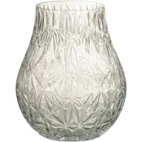 J-Line Vaas Nox Geslepen Glas Transparant Small - 22.50 cm hoog