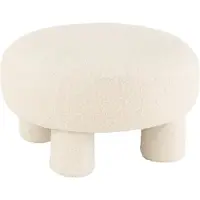 J-Line Kruk Rond Teddy Voeten Boucl - Wit