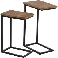 J-Line S/2 sidetable rectangle metal/wood black/natural
