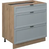 Vicco Fame-Line Keukenonderkast – 80 cm met 3 laden, WB Antraciet Licht blauw-grijs