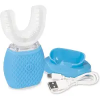 DS Produkte 360° sonische tandenborstel met LED blauw licht & vibratie - wit/turquoise