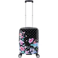 Elle Handbagage Koffer met print | Trolley 55x35x25 cm ? Bouquet - Zwart - Zwart / Small